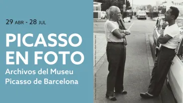 Cartel Picasso en foto. Archivos del Museu Picasso de Barcelona